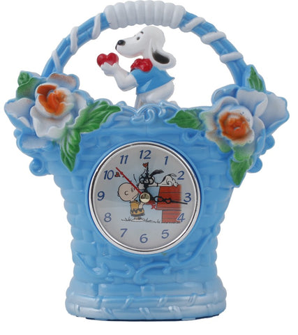 Blue Color 17 X 21Cm Analog Table Clock K3075