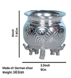 Sigaram German Silver 3.5X3 Inch Kum Kum Bharani Cup For Home Pooja Decor K3133