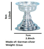 Sigaram 8X6 Cm Deepa Made by Pure German Silver For Pooja K4161