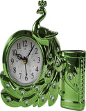 19x17 Cm Peacock Table Clock with Penstand For Home Office College K4180