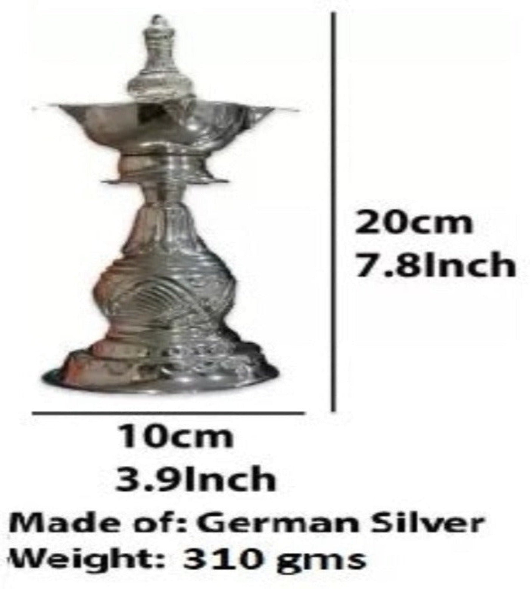 Sigaram 2 German Silver Diya is best for Home, Office and Temple Poojas K3131