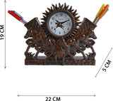 22x19 Cm Horse Table Clock With Penstand For Home Office College K4188