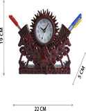 22x19 Cm Horse Table Clock With Penstand For Home Office College K4189