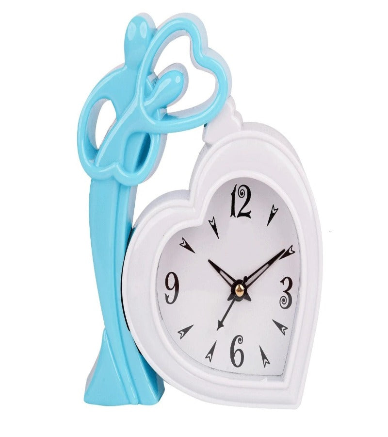 White P Blue 19 X 16 Cm Analog Table Clock K3761