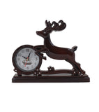 Jumping Deer With Black Cola Wood Finish Table Clock