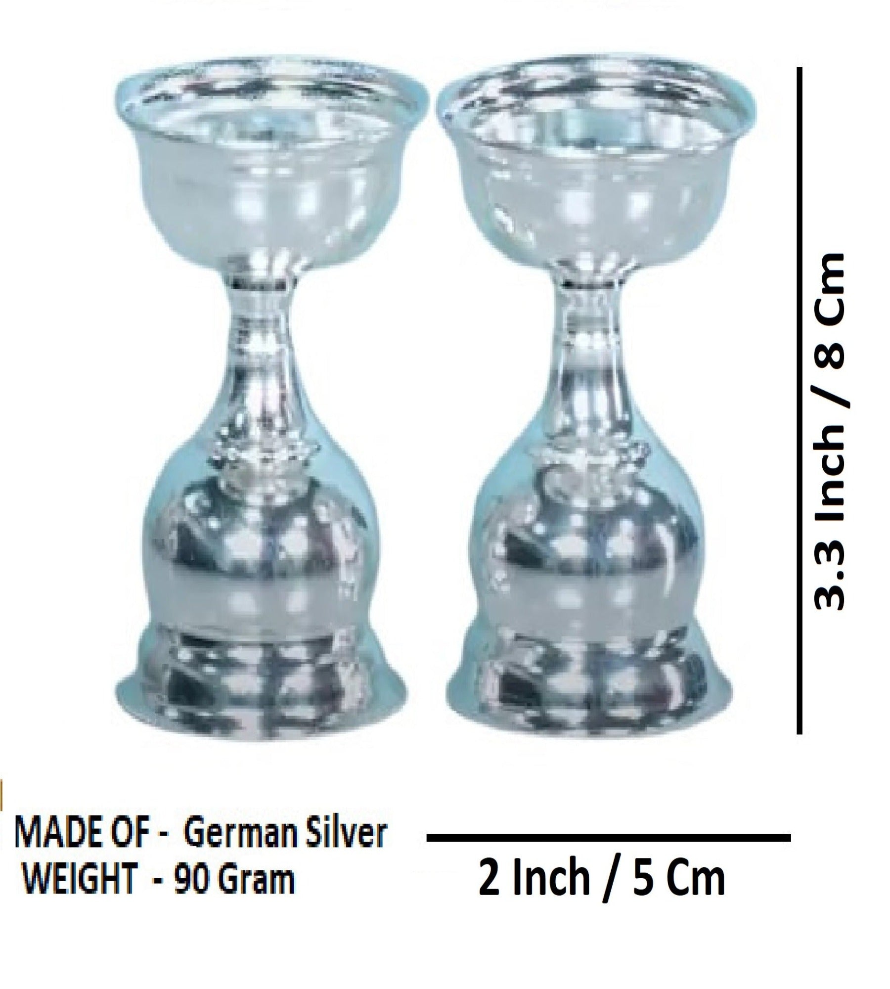 Sigaram Silver Plated (Pack of 2) Table Diya K4130