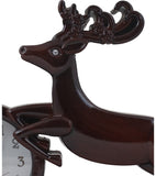 Jumping Deer With Black Cola Wood Finish Table Clock