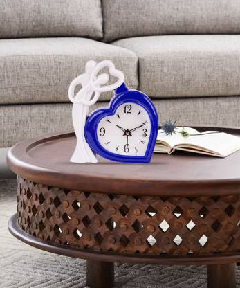 D Blue white Colour 19 X 16 Cm Analog Table Clock K3759