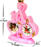 2 in 1 Guitar PF Pink Photo Frame and Table clcok