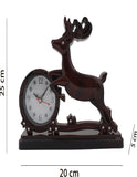 Jumping Deer With Cola Finish Table Clock