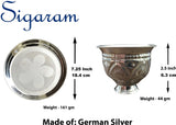 Sigaram German Silver Plate and Kum Kum Cup For Home Pooja Decore K2427