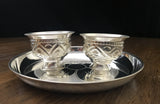 Sigaram German Silver Plate and Kum Kum Cup For Home Pooja Decore K2427