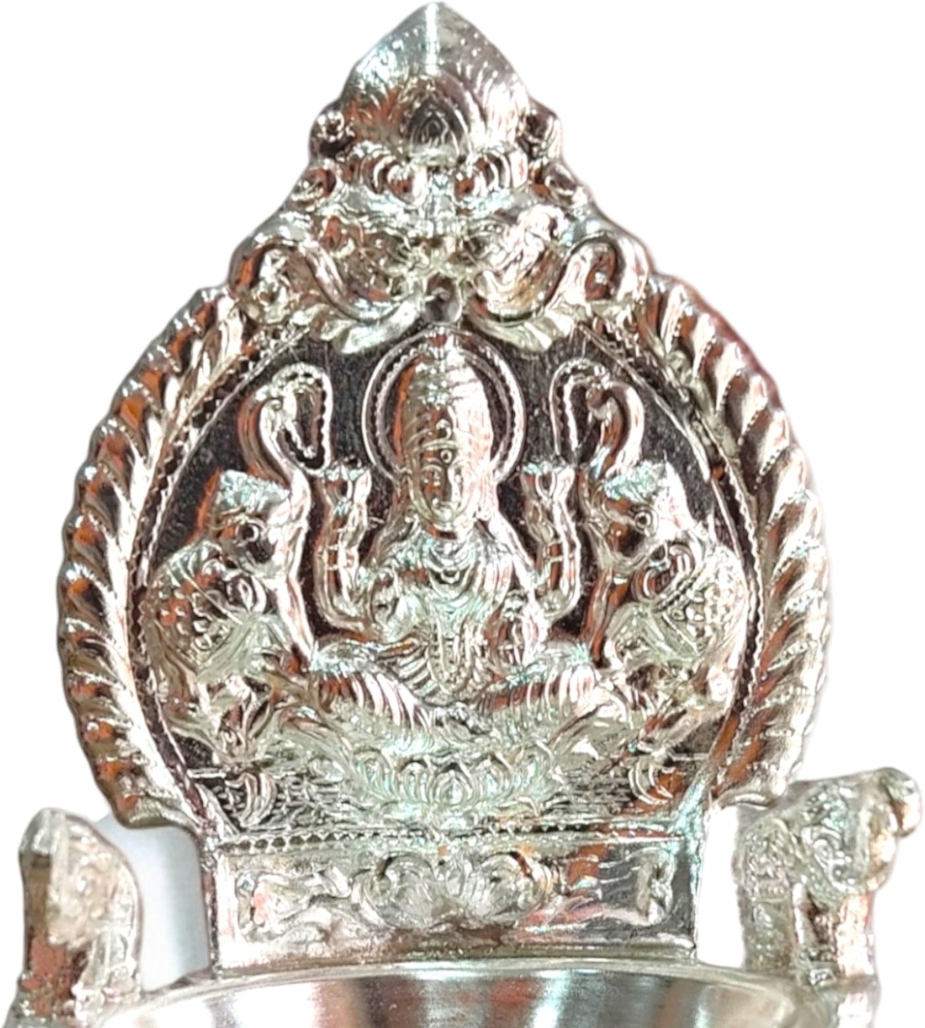 Sigaram 6 Inch Gaja Lakshmi Deepam / Vilakku Silver Plated Table Diya  K4296