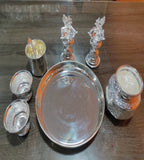 Sigaram German Silver Plain Pooja Thali Set For Vara Mahalakshmi Festival K4428