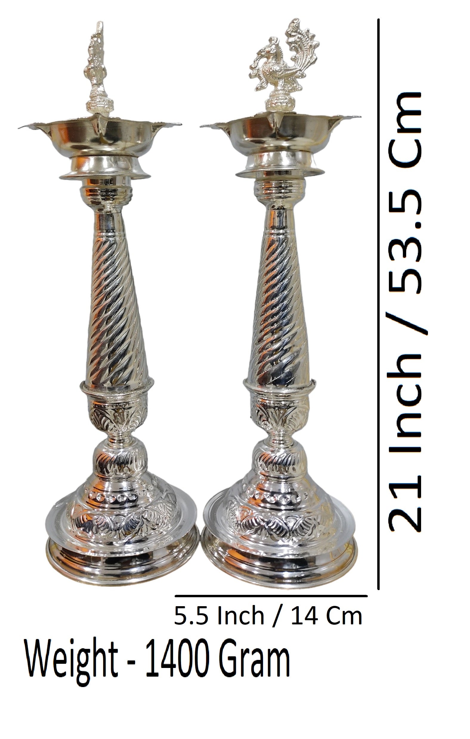 Sigaram 21 Inch Diya Made By Pure German Silver For Home Pooja Decore K4430