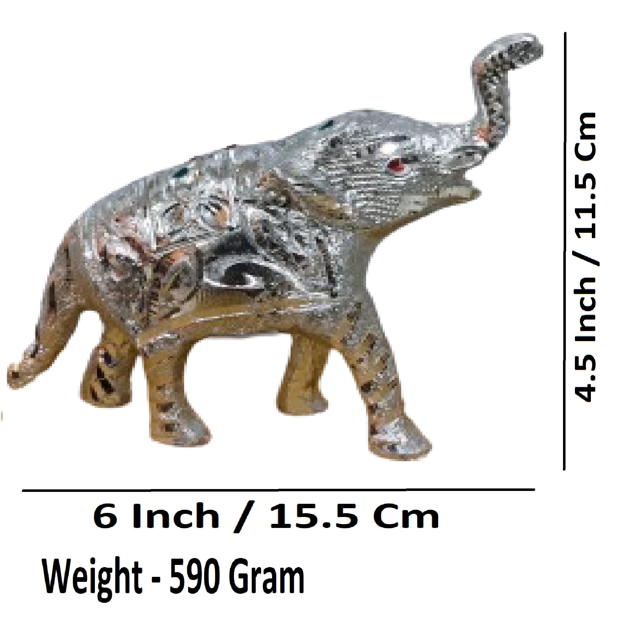 Sigaram 4.5 Inch Metal Elephant For Home Pooja Decore K4436