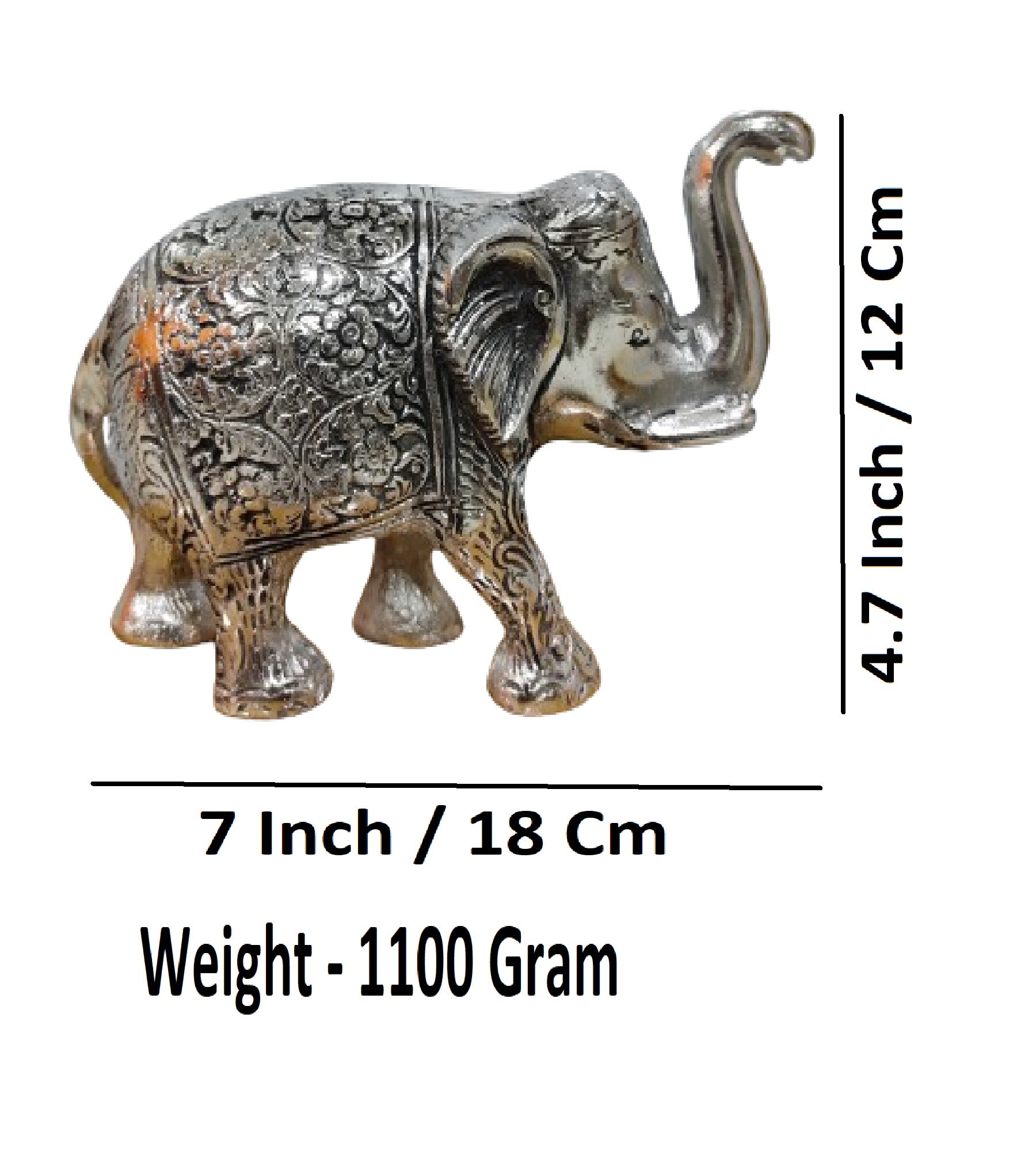 Sigaram 4.7 Inch Metal Elephant For home Pooja Decore K4441