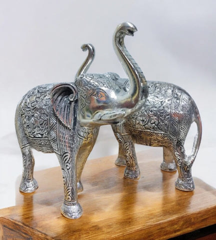 Sigaram 8 Inch Metal Elephant For Home Pooja Decore K4445