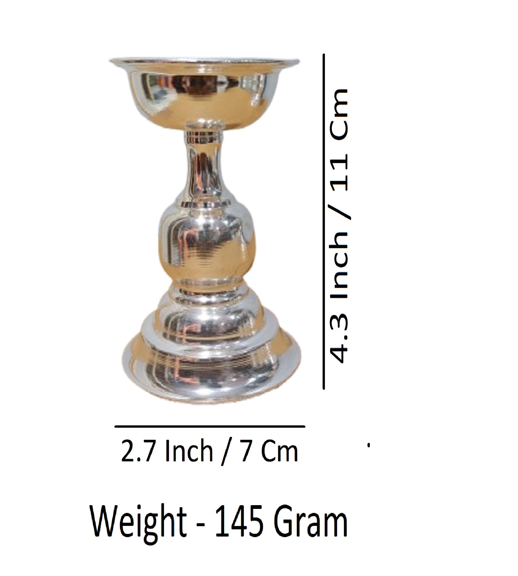 Sigaram Brass4.3 Inch Plain Diya For Home Pooja Decore K4497