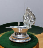 Sigaram 5.5 Inch Kamakshi Diya / Gaja Lakshmi Deepa For German Silver Table Diya K4551