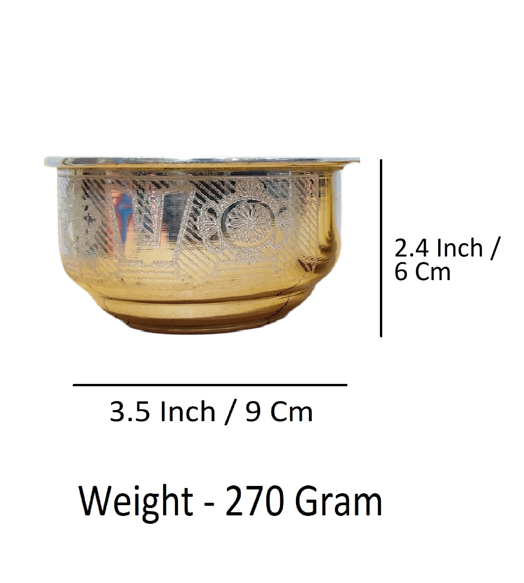 Sigaram Brass 3.5 Inch Tirumala Bowl For Home Pooja Decore K4557