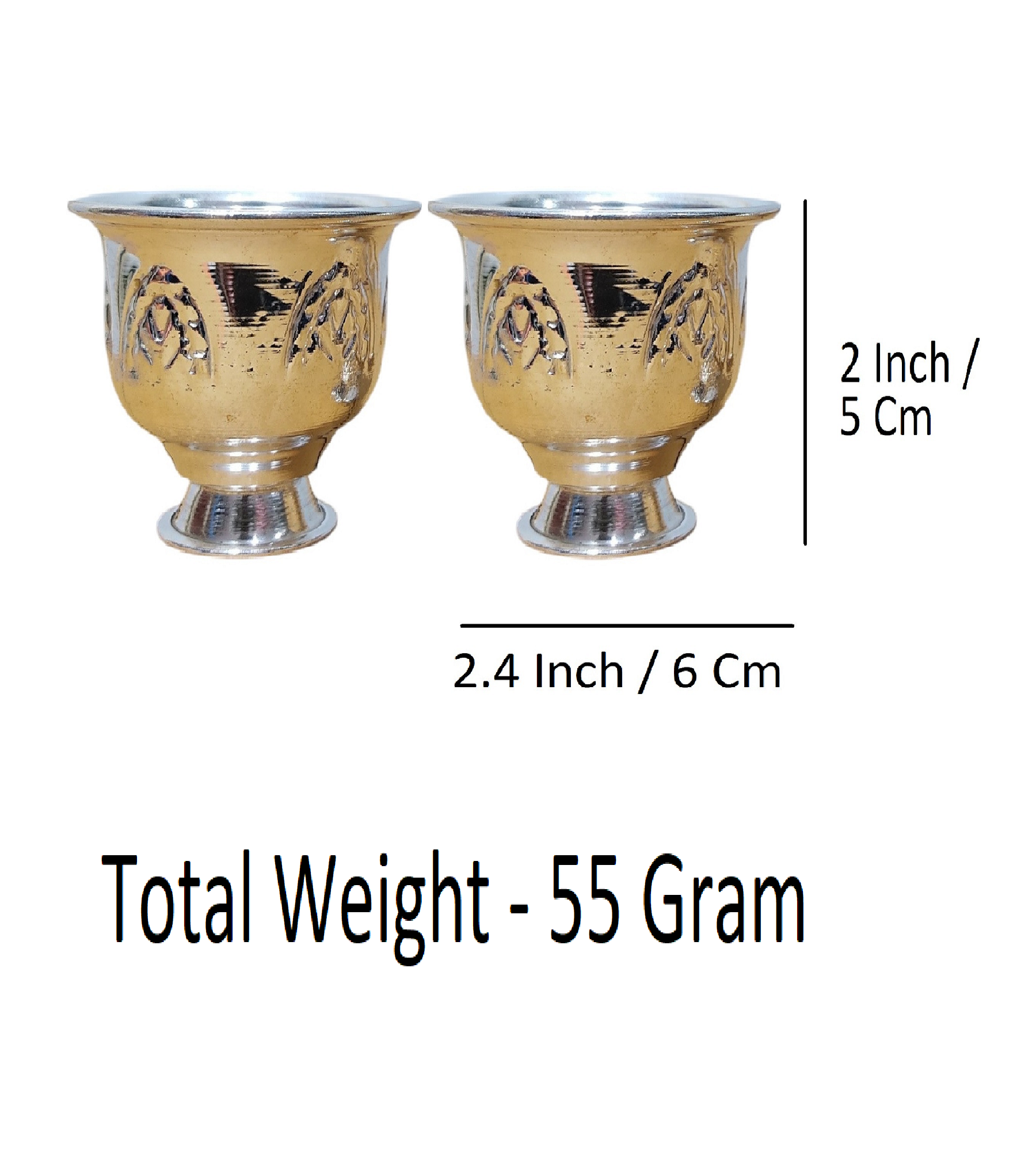 Sigaram Brass 2 Inch Kum Kum Bharani Cup For Home Pooja Decore K4560