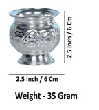 Sigaram German Silver 2.5 Inch Kum Kum Bharani Cup For Home Pooja Decor K4586