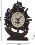 Sailing Ship Black Wood Finish Table Clock