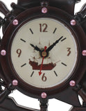 Sailing Ship Black Wood Finish Table Clock