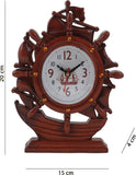 Sailing Ship Redish Cola Wood Finish Table Clock