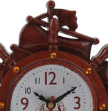 Sailing Ship Redish Cola Wood Finish Table Clock